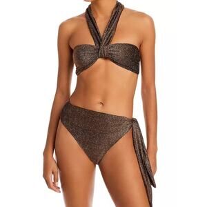 Ramy Brook Sparkle Nova Bikini Top & Sparkle Lura High Waist Bikini Bottom